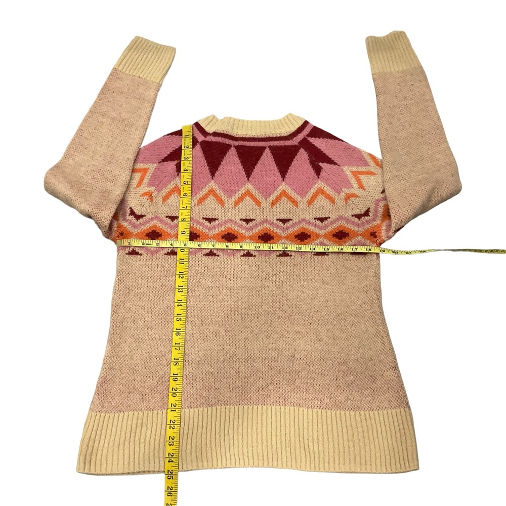 Savanna Jane Woman’s Knit Sweater Geometric Fair Isle Pullover Boho Nord… - Picture 13 of 15